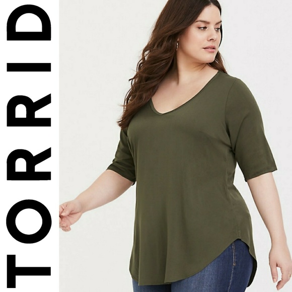 torrid Tops - 🆕 Torrid Olive Green Stretch Favorite Tunic Top